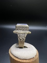Rare Vintage Lapis Lazuli Eagle Intaglio Ring Size 8.25 Hand Carved Lapis