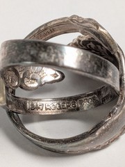Vintage Roger’s Spoon Ring Silver Plate Tone Size 5.5 & 7.5 Adjustable Lot of 2