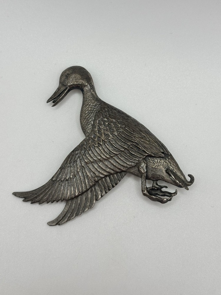 Vintage 1968 Sid Bell Tully NY Goose / Duck Brooch / Pin Sterling Silver