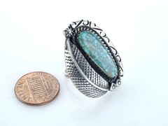 sz5 Navajo Old Pawn sterling High Grade Nevada Turquoise ring