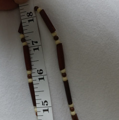 Vintage Wood Bead Necklace Boho Tribal Earth Tone Handmade Artisan 30″ Necklace