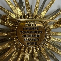 VTG RJ GRAZIANO Brooch Angel Cherub Brooch Stars Mix Metal Starburst Pin