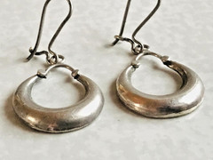 💎 RARE Soviet 875 Silver “Klaachi” Earrings – USSR Star Marked – 4.5cm (1.77″)