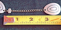 Vtg Brutalist SouthWest Style Adjustable Necklace w Cut-out Engraved Oval Panels