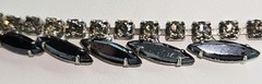 VTG Juliana D&E Black Hematite Navette Rhinestone Necklace Book Piece Statement