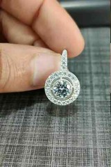 Art Deco Style Round Cut Lab Created Diamond Wedding 14K White Gold FN Earring