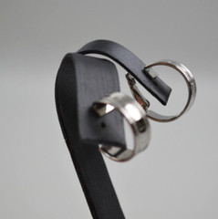 Vintage Silver Tone Clip On Hoop Earrings with Hearts .75″