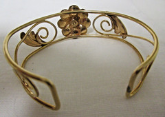 Vintage Barclay 1/20 12k Gold Filled Flower Cuff Bracelet 6 1/2″