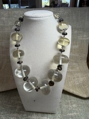 1960s LES BERNARD Large Clear Lucite Acrylic Chunky Beads Choker Necklace