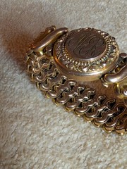Antique D.F. Briggs CARMEN Sweetheart Expansion Bracelet Engraved Monogram