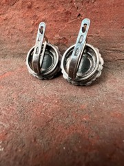 Vintage soviet earrings with Export stamp silver 925 with Nephritis USSR