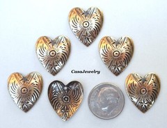 #3517 ANTIQUED GOLD SMALL PENDANT/ER HEART SHAPE W/TOP HANG HOLE – 12 Pcs