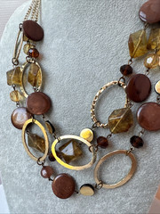 Boho Brown Gold Earthtones y2k 1990 2000s Modernist Metal Jewelry VTG necklace