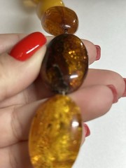 Vintage Baltic Amber Necklace 26” 127g Huge 45mm Beads Butterscotch Cognac