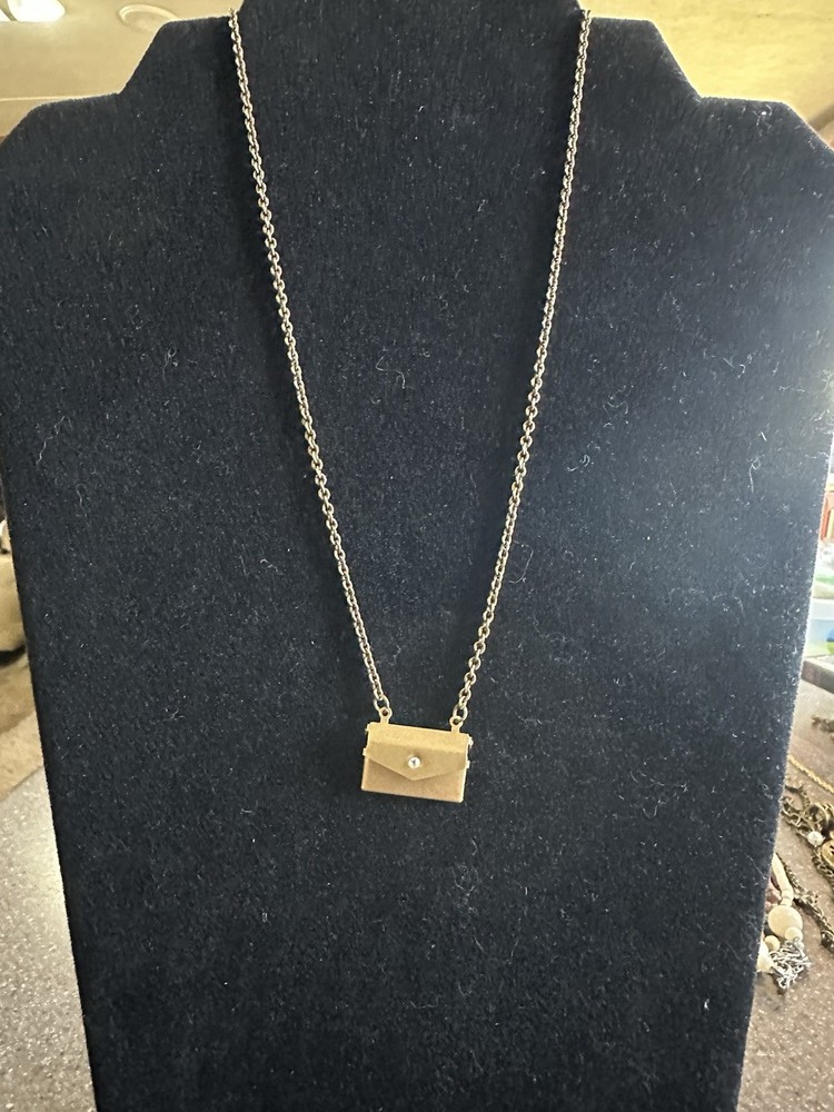 Necklace Brass Chain With Tiny Brass Purse
