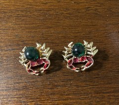 Vintage Brooch Pin Lot (6) Fish Crabs Butterfly Enamel Gold Tone