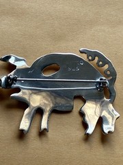 Vintage Mexican Sterling Silver Pig Pin Brooch 9.6 Grams