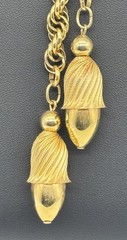 Vintage Lariat Double Dangle Components Polished W/Gold-Tone Rope Chain Unsigned