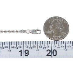 Vintage Italy Sterling Silver 925 2.5mm Rope Chain Necklace 19.5″