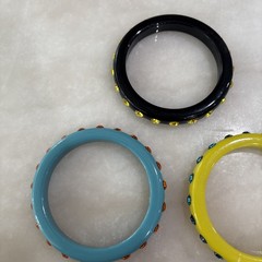 Vintage Juicy Couture Resin Bangle Bracelets With Rhinestones Lot Of 3