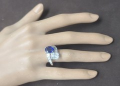 Vintage Platinum Toi Et Moi Ring 5.77CT.Natural Blue Sapphire Diamond GIA Cert