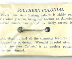 Vintage STERLING SILVER Spoon Pin Brooch Fine Arts SOUTHERN COLONIAL NOS MINT