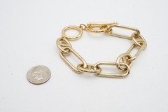 Vintage Bracelet Gold Tone Mariner Anchor Link 8″