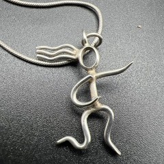 Vintage Sterling Silver Runner Necklace Earrings Set Female Jogger Marathon
