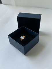 Vintage Clear Cubic Zirconia Ring Gold Plated Womens Size 7