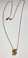 VINTAGE SIGNED AVON INITIAL “S” NECKLACE 20” ADJUSTABLE LENGTH GOLDTONE PRETTY