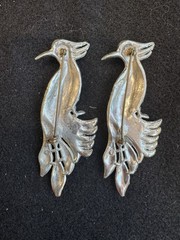 PAIR Antique Vtg Art Deco Rhinestone Peacock Bird Of Paradise Brooches 3”