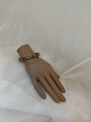 Vintage 1960s Brass Chain Motif Bangle Large
