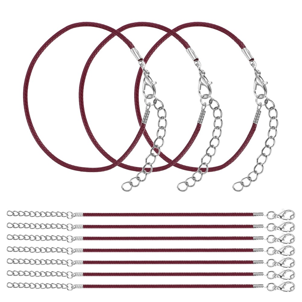 10 PCS Wine Red Bracelet Cord, 9″ 1.5mm Cord with Clasp for Bracelet