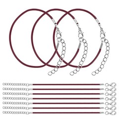 10 PCS Wine Red Bracelet Cord, 9″ 1.5mm Cord with Clasp for Bracelet