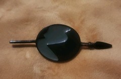 RARE Vintage HATTIE CARNEGIE brooch Pin 1960s-70s MINIMALIST Black Gray Spear?