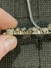 Vintage JTV Sarda Sterling Silver 925 Wheat Snake Chain w/ Filigree Sarda Cross