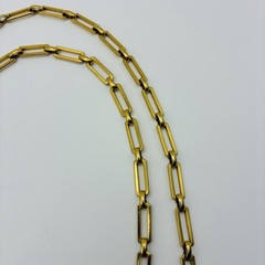 Vintage 70’s Monet Gold Tone Rectangular Bar Link 36” Chunky Chain Signed