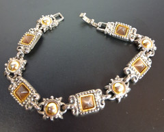 Vintage Premier Designs Bronze Boho Jewelry Bracelet 8″ Long Marked Crown