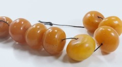 Vtg Egg Yolk Butterscotch Amber Bakelite Chunky Beads 40-45mm x 30mm, 326+ Grams