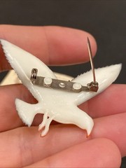 Wildlife Miniatures Hand Painted Seagull Bird Brooch Pin Back 2” Vintage On Card