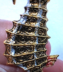 Vintage Seahorse Figural Brooch Pin Nautical Coastal Enamel Made Spain Beach