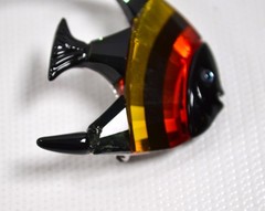 Vintage Swarovski Angel Fish Brooch / Pin 2″ w/ Blue Eye & Fin Tip READ