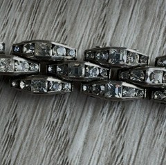 VTG Antique Art Deco Sterling Silver Rhinestone Cage Bracelet – Made in Germany.