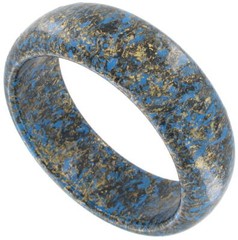 Vintage Italy Round Splatter Paint Blue Gold Bangle Bracelet Womens Standard Sz