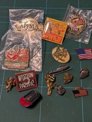 2003-2008 Vintage Lot of 15 Costume Brooch PINS 3 New in Package CA Fair Flag RR