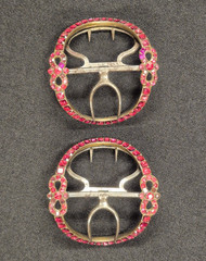 Georgian shoe buckles silver, gilt, steel, and red pastes circa 1760