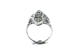 STRIKING ART DECO 18K GOLD OPEN WORKED BELAIS DIAMOND SAPPHIRE RING c1920’s
