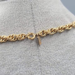 Vintage Monet Filigree Pendant Necklace Brushed Gold Plated Rope Chain 26″