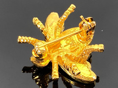 LOT of 5 JOAN RIVERS Gold Tone Bee Pins Brooches (one small) Various Colors