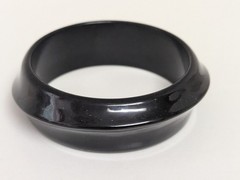 Vintage black bakelite bracelet MCM Modern “Swirl” Round Bangle